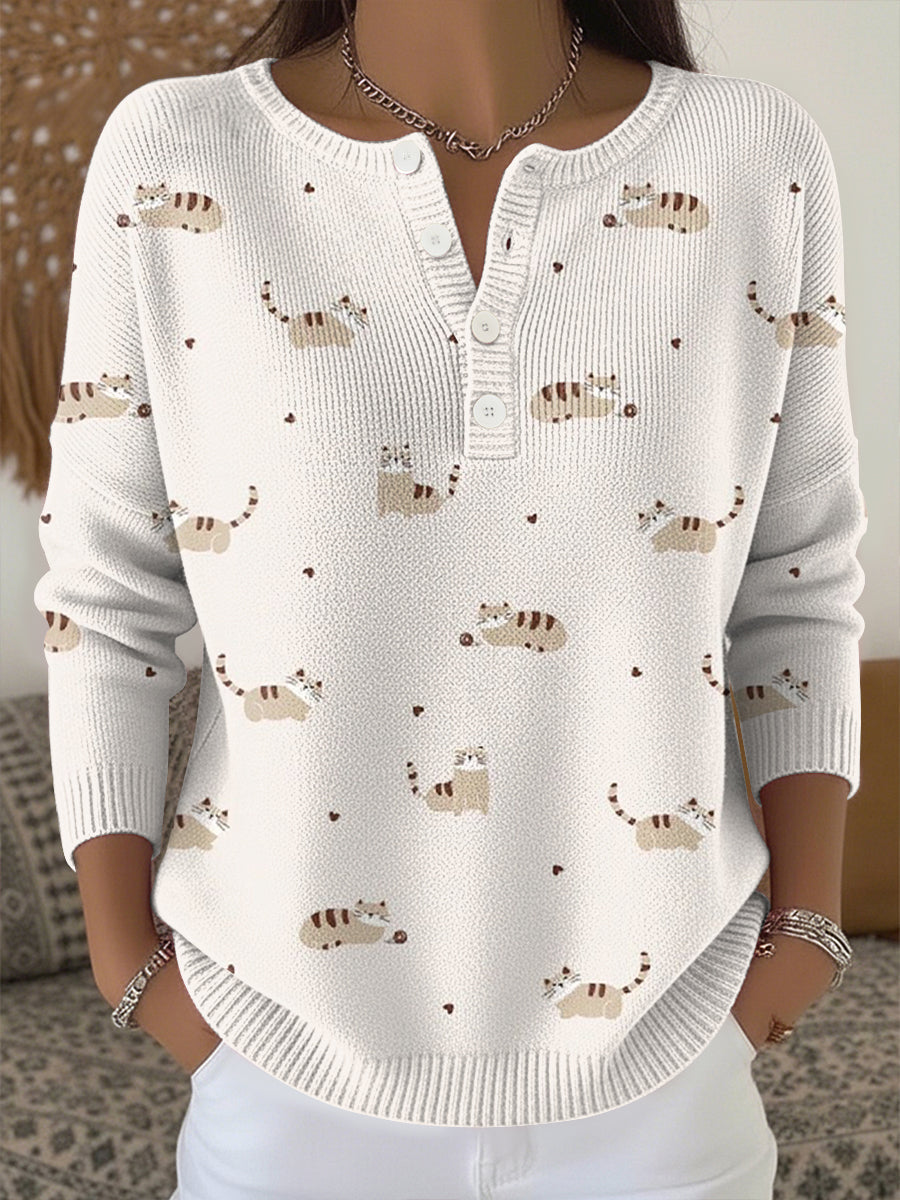 Haut en tricot imprimé animal Femme