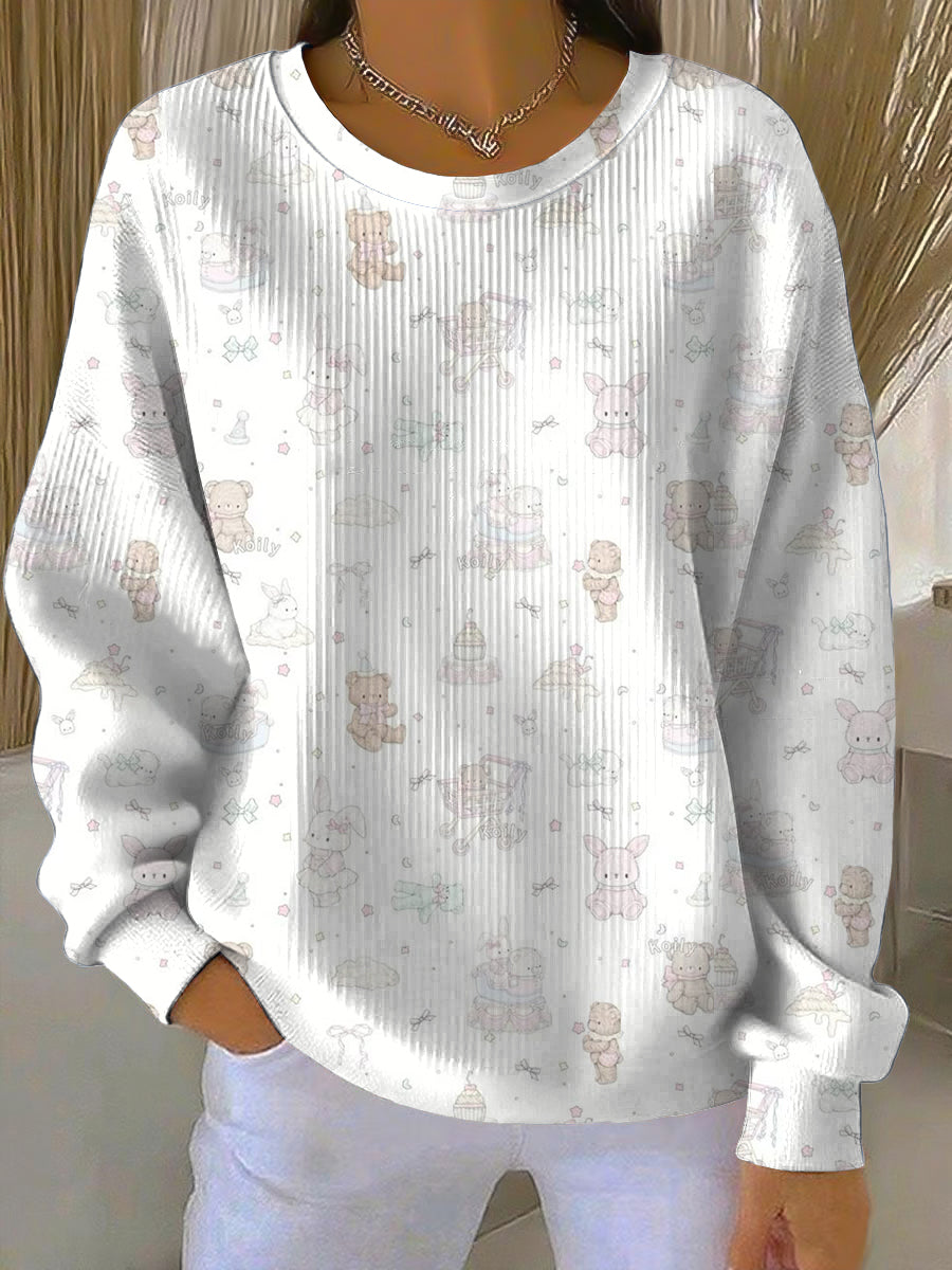 Sweat-shirt adorable animal de bande dessinée des femmes