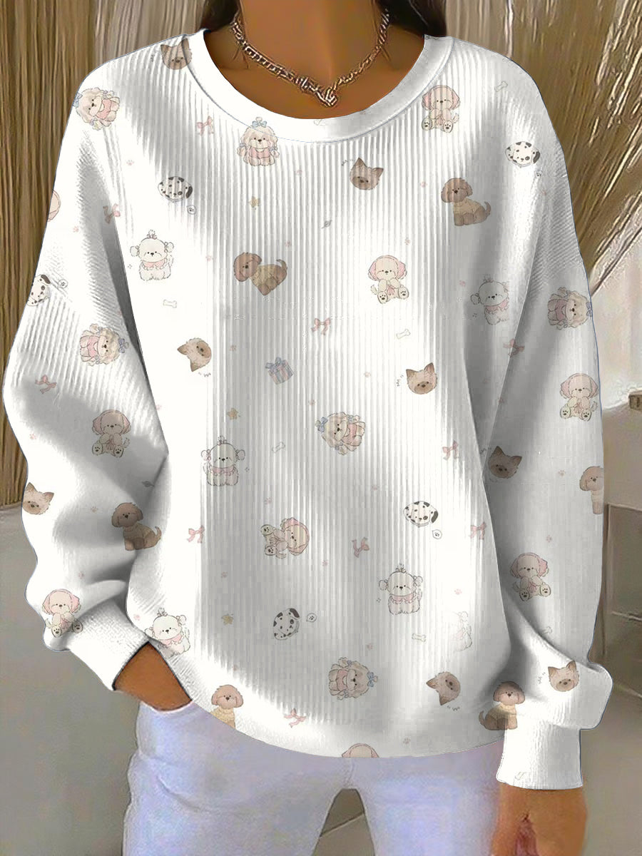 Sweatshirt Sweet Pet Pattern Femme
