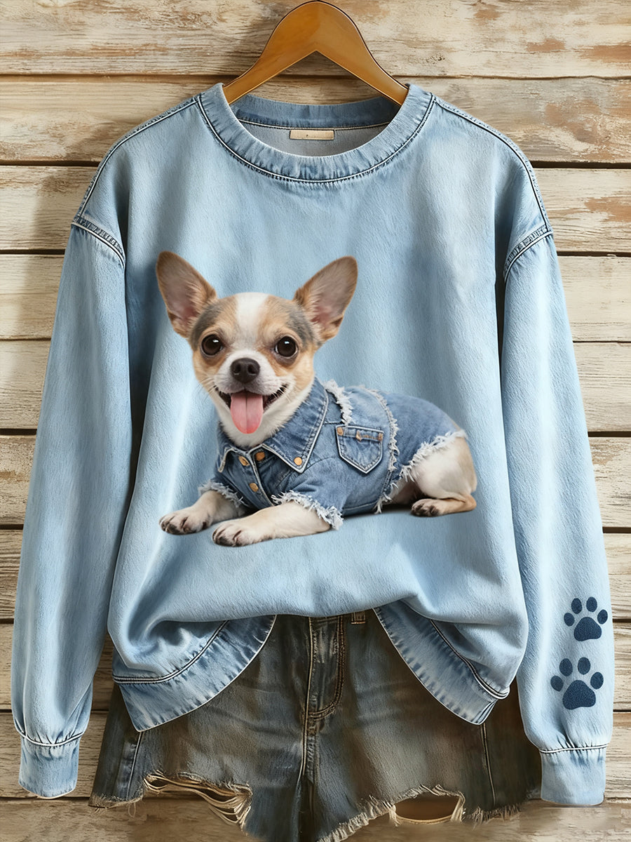 Haut en tricot de confort à imprimé animal vintage pour femme