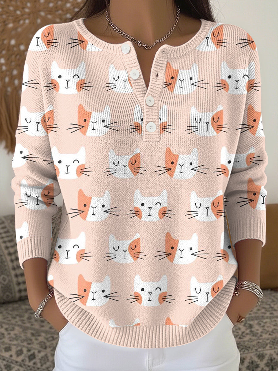 Haut en tricot imprimé animal Femme