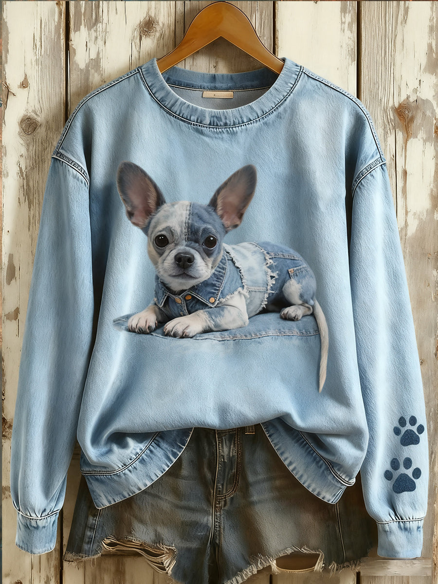 Haut en tricot de confort à imprimé animal vintage pour femme