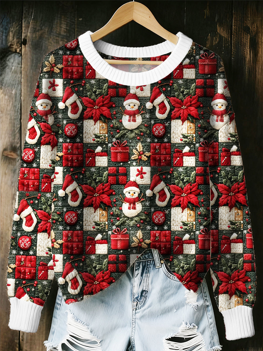 Chandail décontracté en vrac pour femmes Christmas Vibe