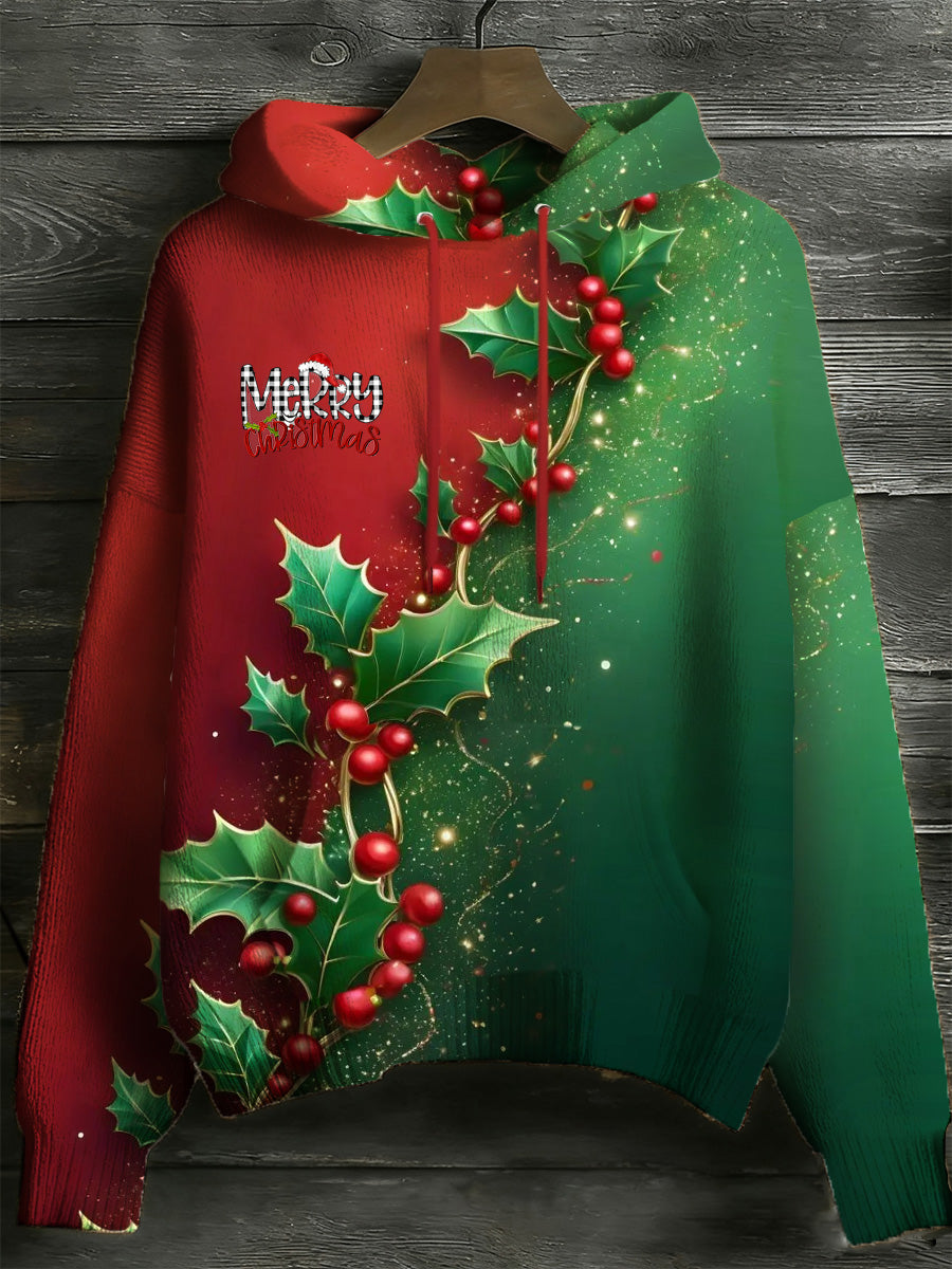 Pull imprimé art à manches longues de Noël pour femmes