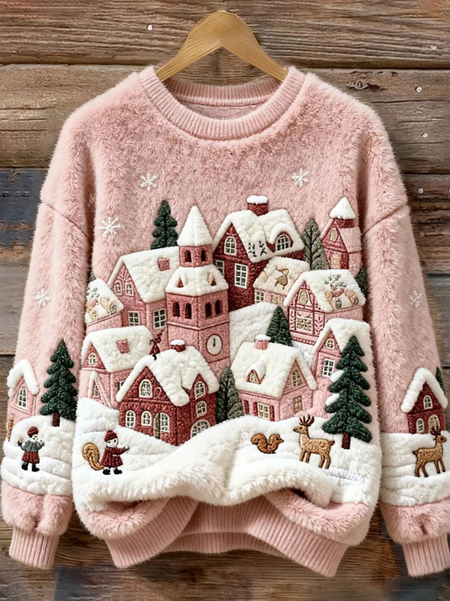 Haut décontracté à imprimé de Noël pour femmes