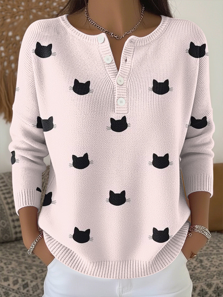 Haut en tricot imprimé animal Femme