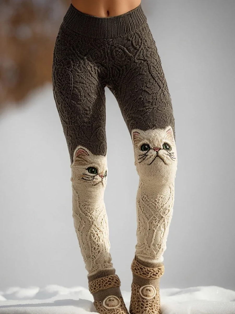 Bas Cat Art Print pour femmes