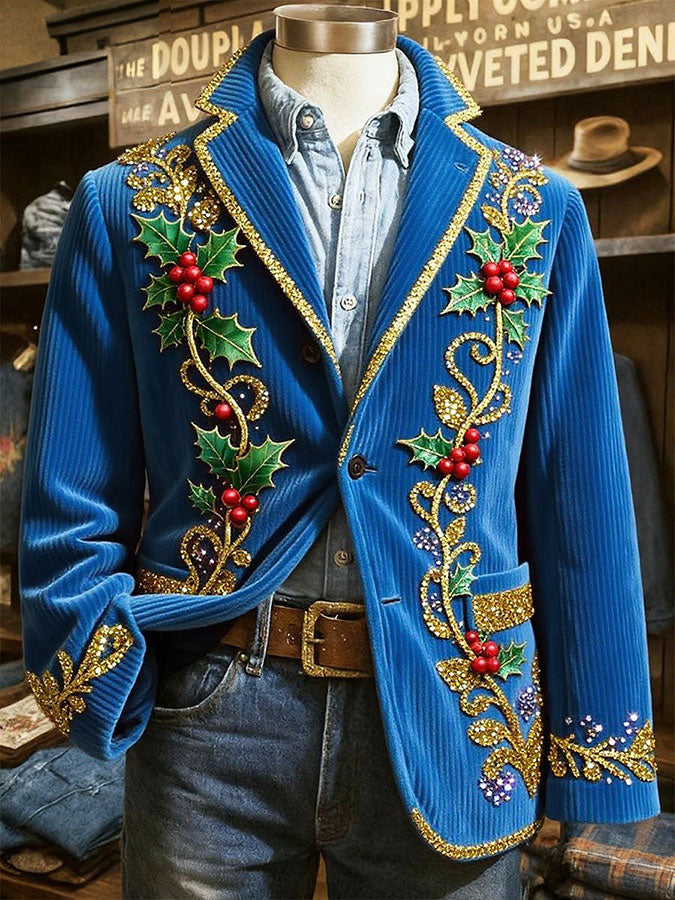 Veste imprimée d'art de Noël pour hommes
