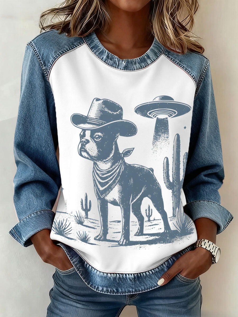 Chandails Western Boston Terrier pour femmes
