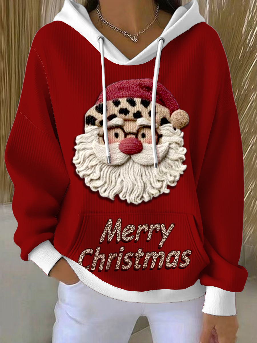 Sweat-shirt Femme Imprimé Léopard Santa