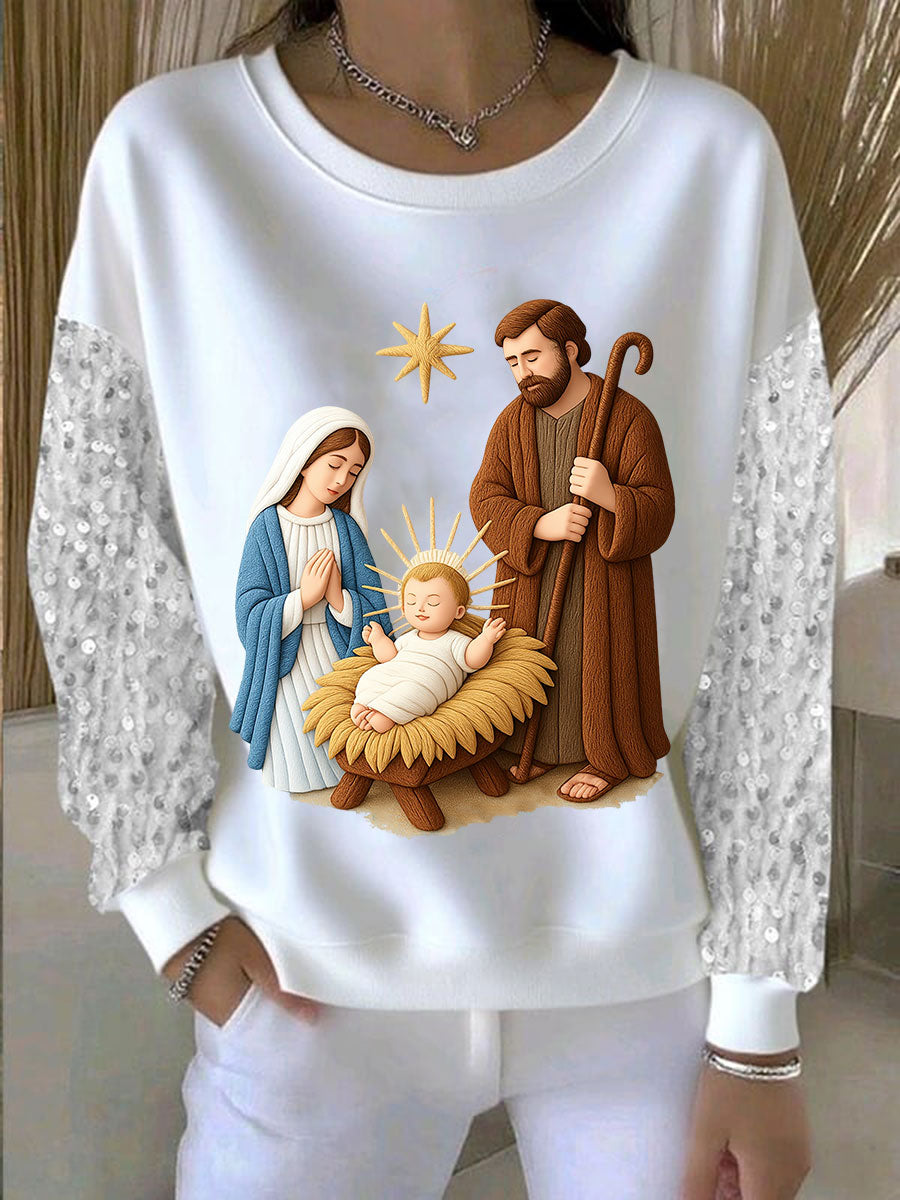 Sweatshirt Nativity Regular Femme