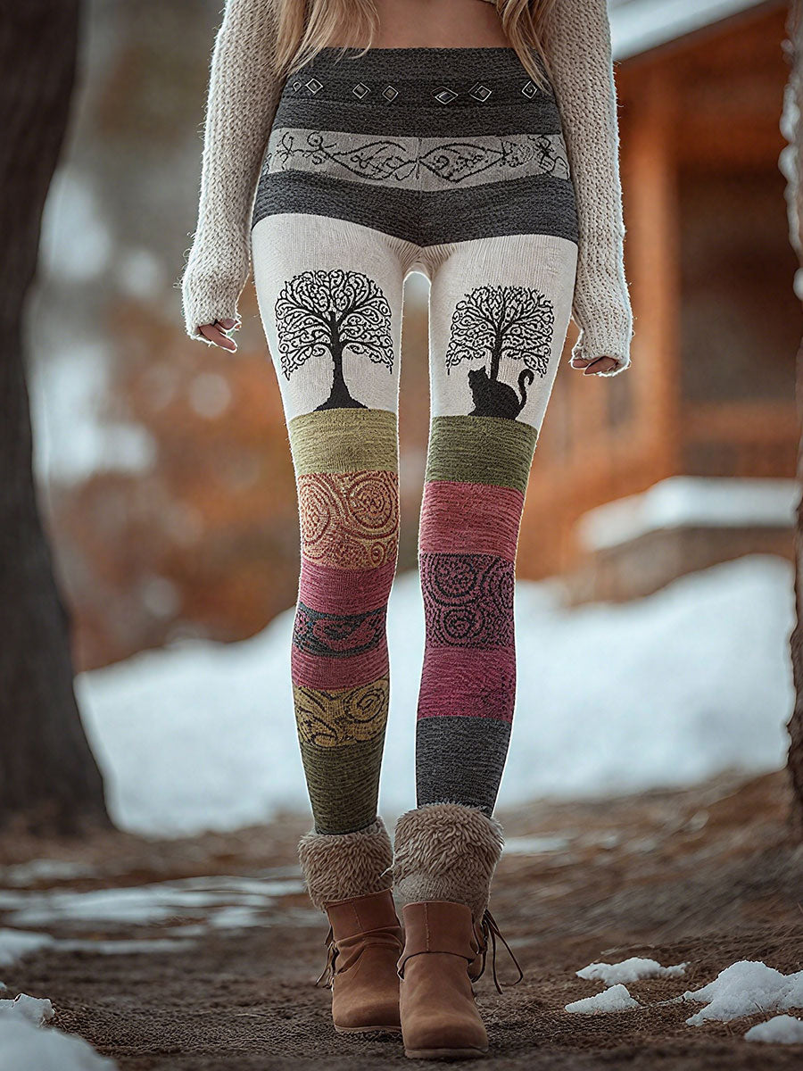 Legging à imprimé chat Tree of Life Femme