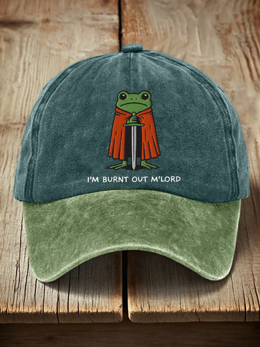 Chapeau brodé I'm Burnt Out M'Lord Frog Unisexe