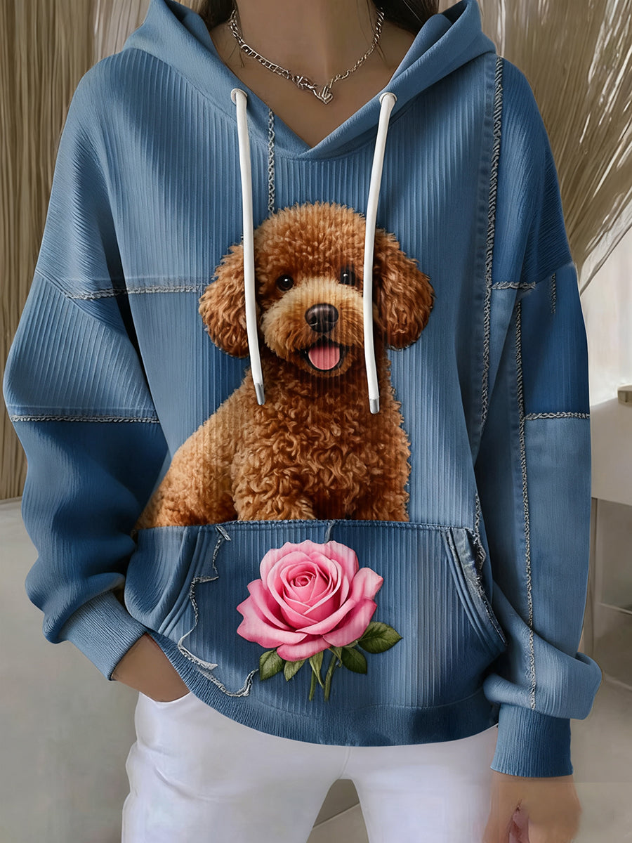 Vintage Animal Art Print à capuche rétro décontracté pour femmes