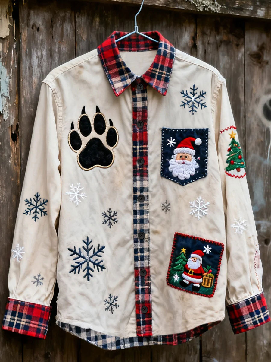 Chemise décontractée imprimée de Noël pour femmes