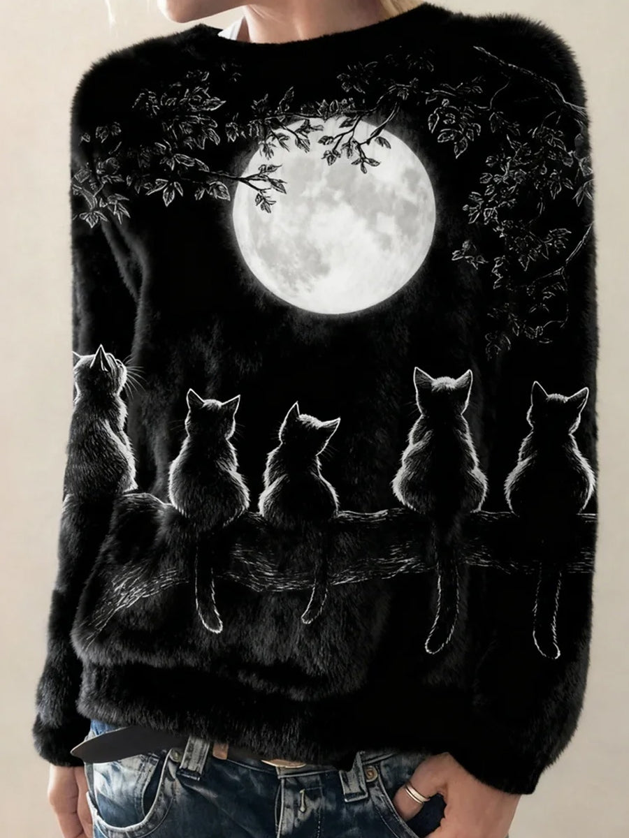 Top en flanelle décontracté à imprimé animal rétro pour femmes