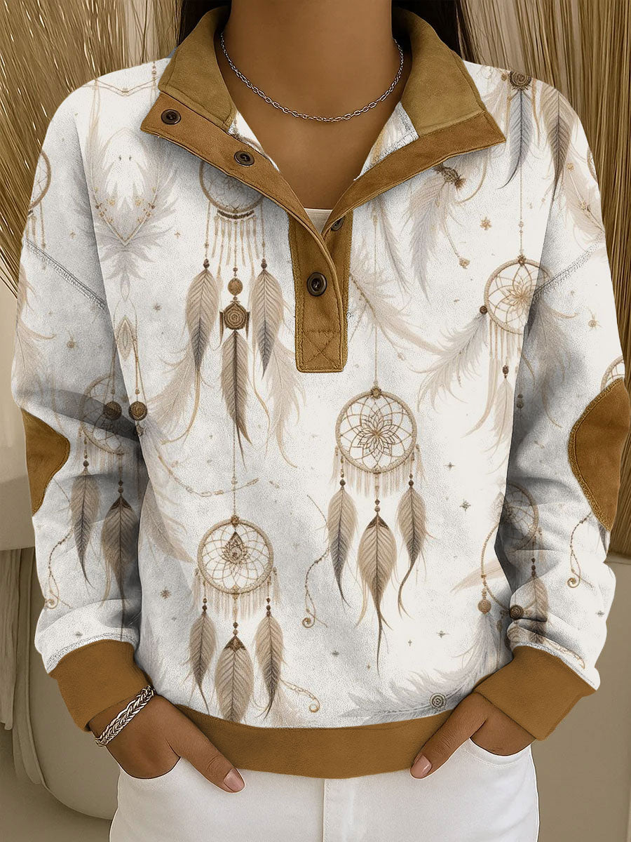 Sweatshirt Femme Western Style Art Imprimé
