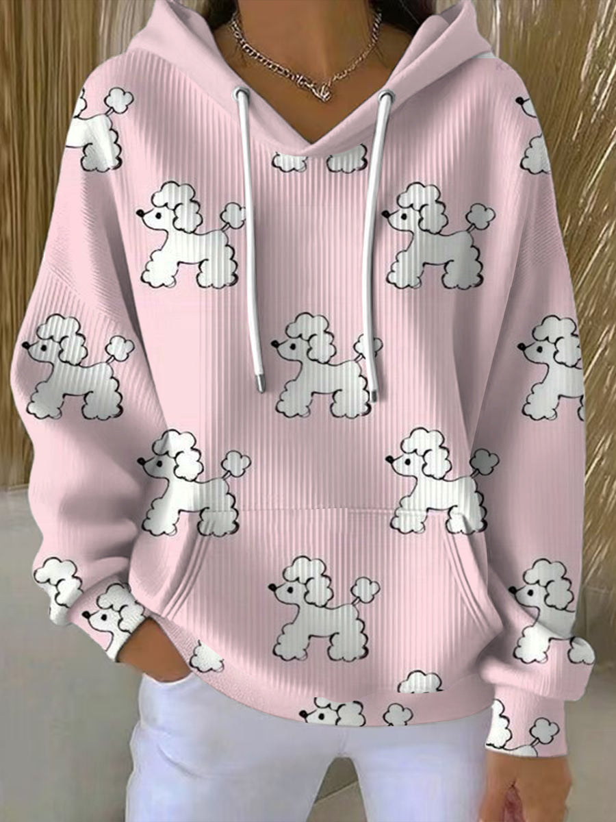 Lovely Pink Poodle Imprimer Hoodie des femmes
