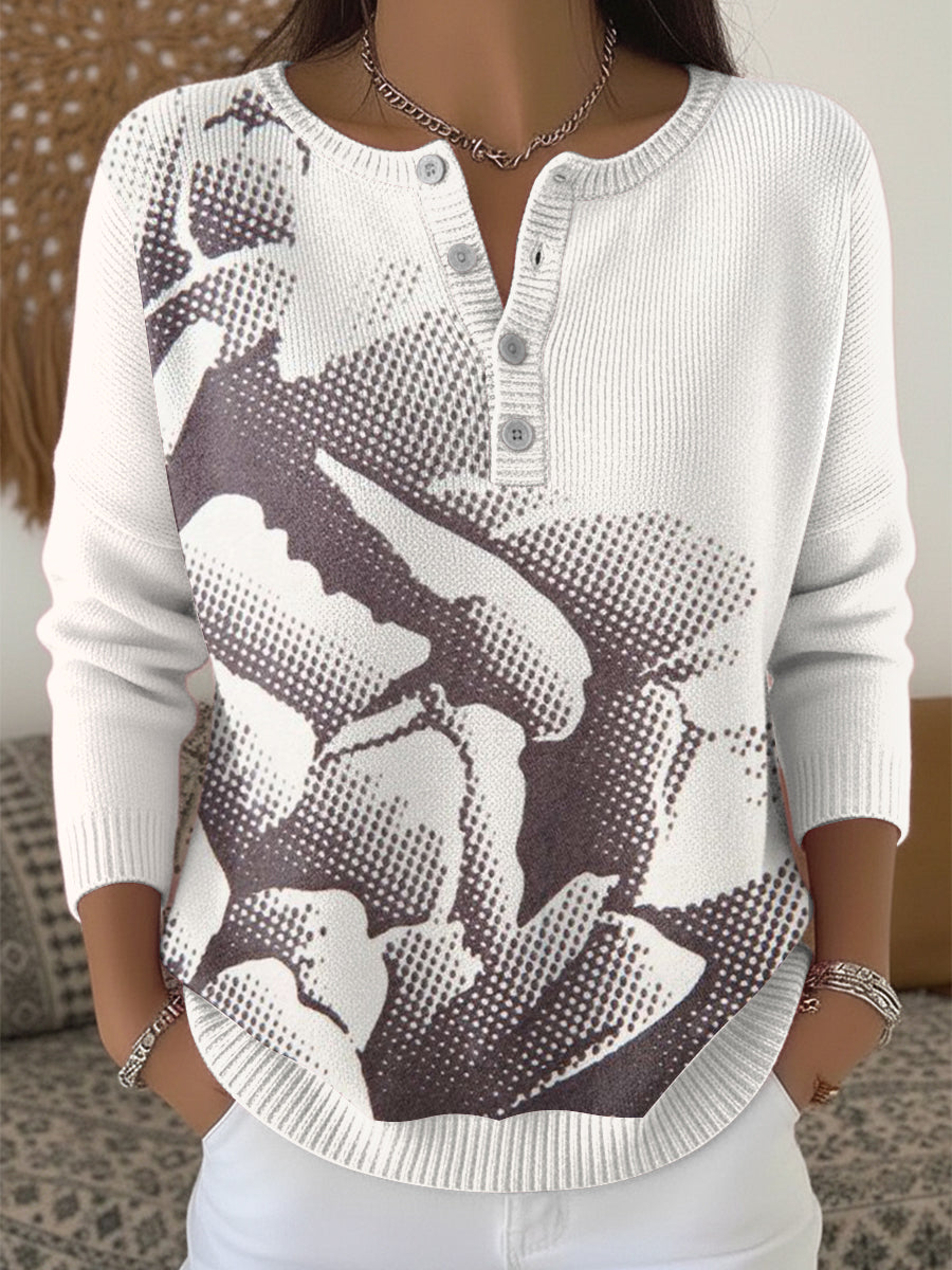 Pull Henry à la mode florale pour femmes