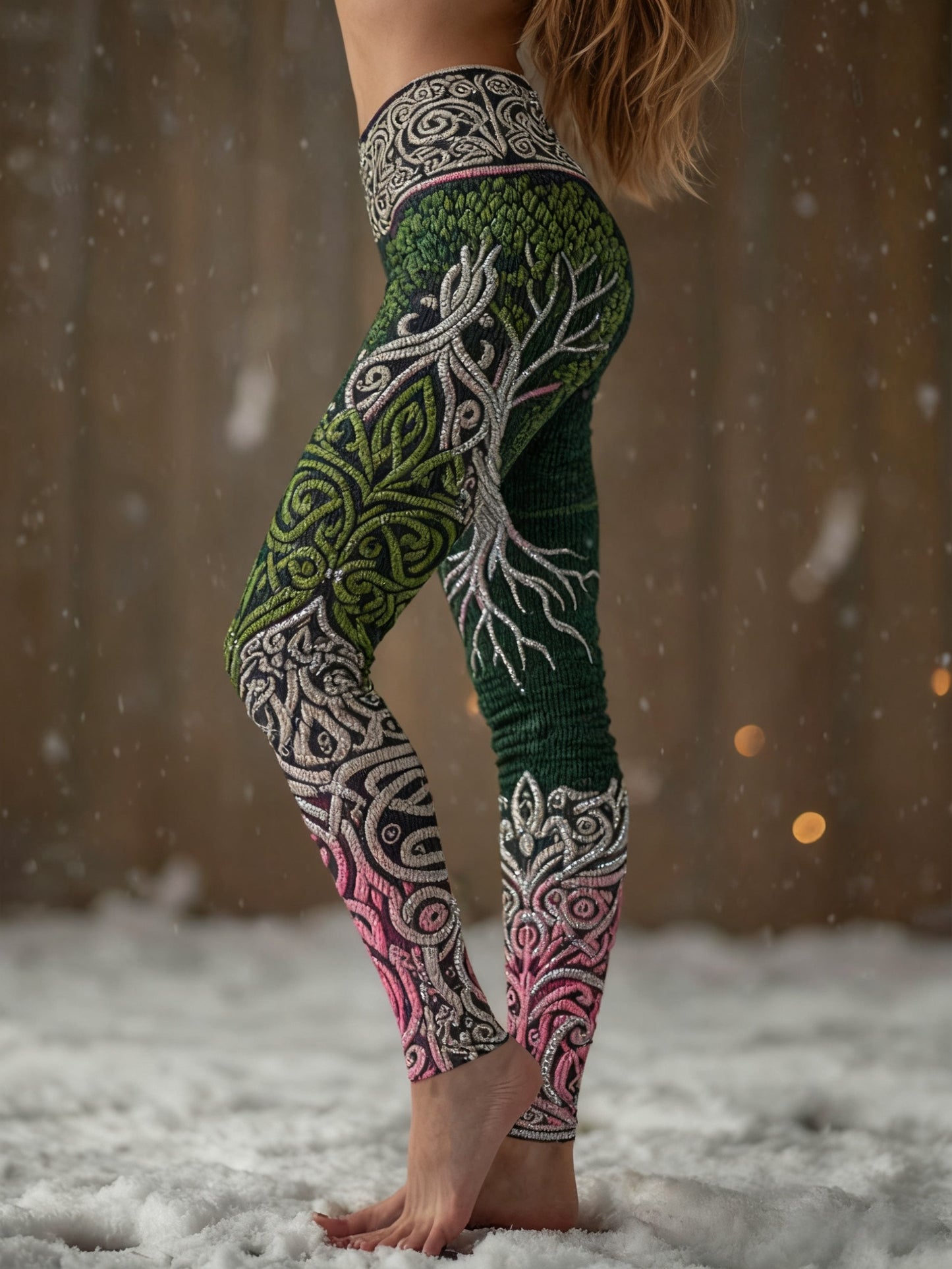 Leggings confortables Viking Tree Of Life à motif dégradé pour femmes