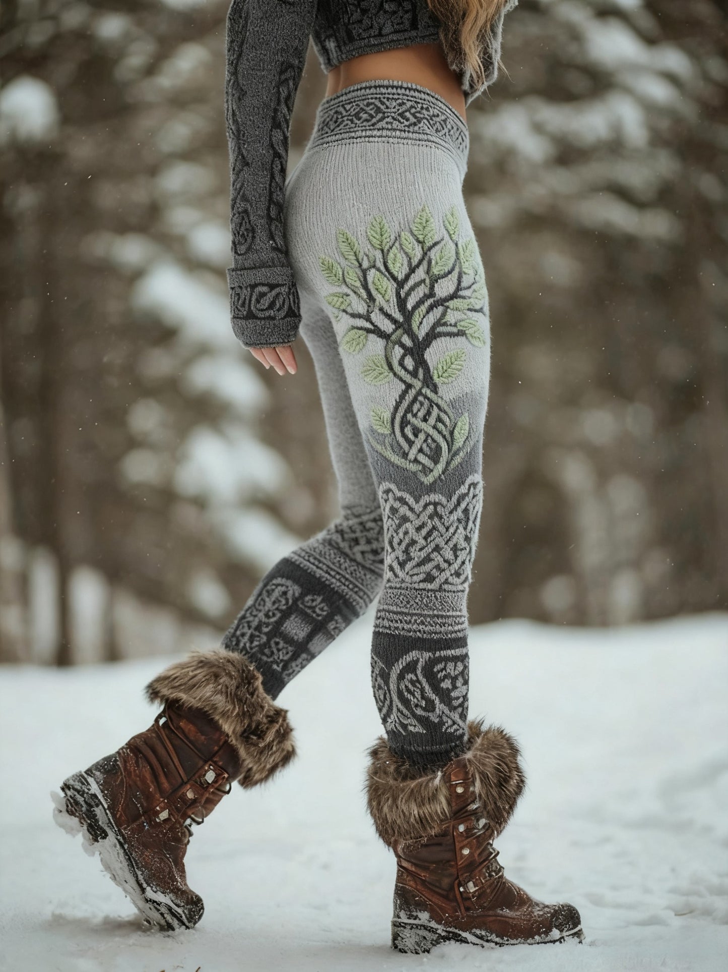 Legging confortable à motif de viking arbre de vie pour femmes