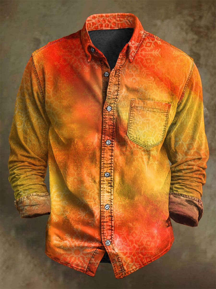 Chemise Décontractée Décontractée à Manches Longues à Imprimé Flocon de Neige Abstrait