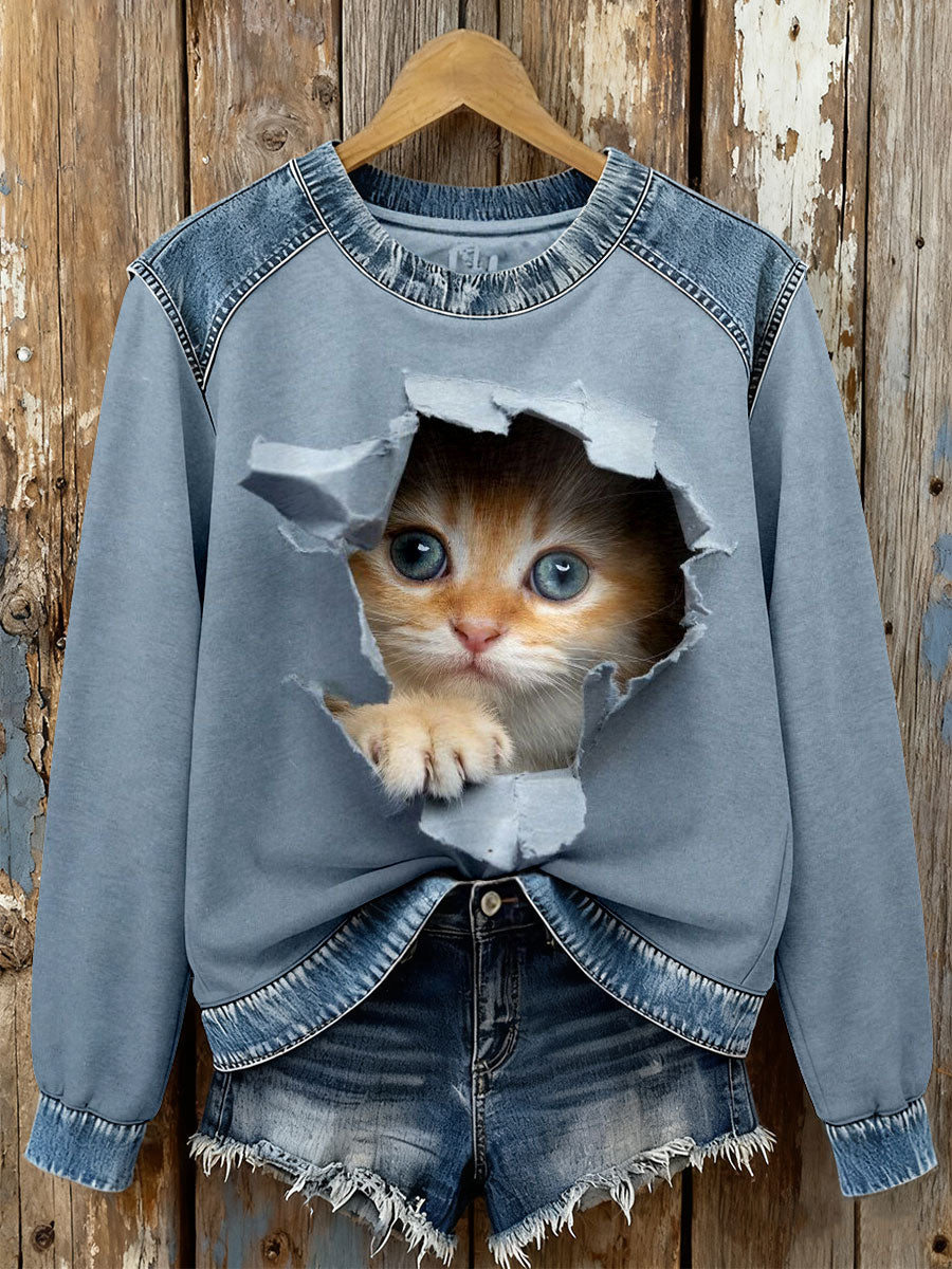 Femmes Chat Imprimer Sweatshirts