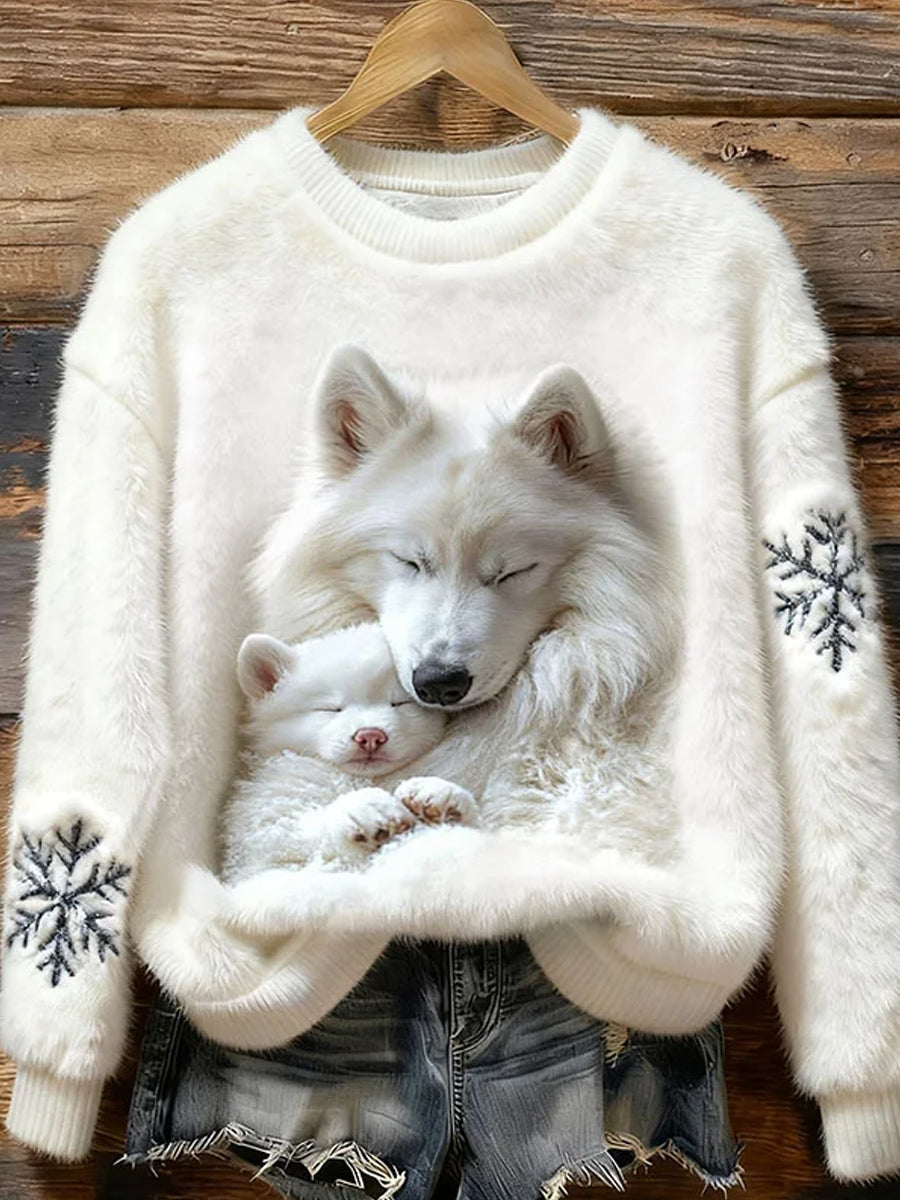 Top en flanelle décontracté à imprimé animal rétro pour femmes