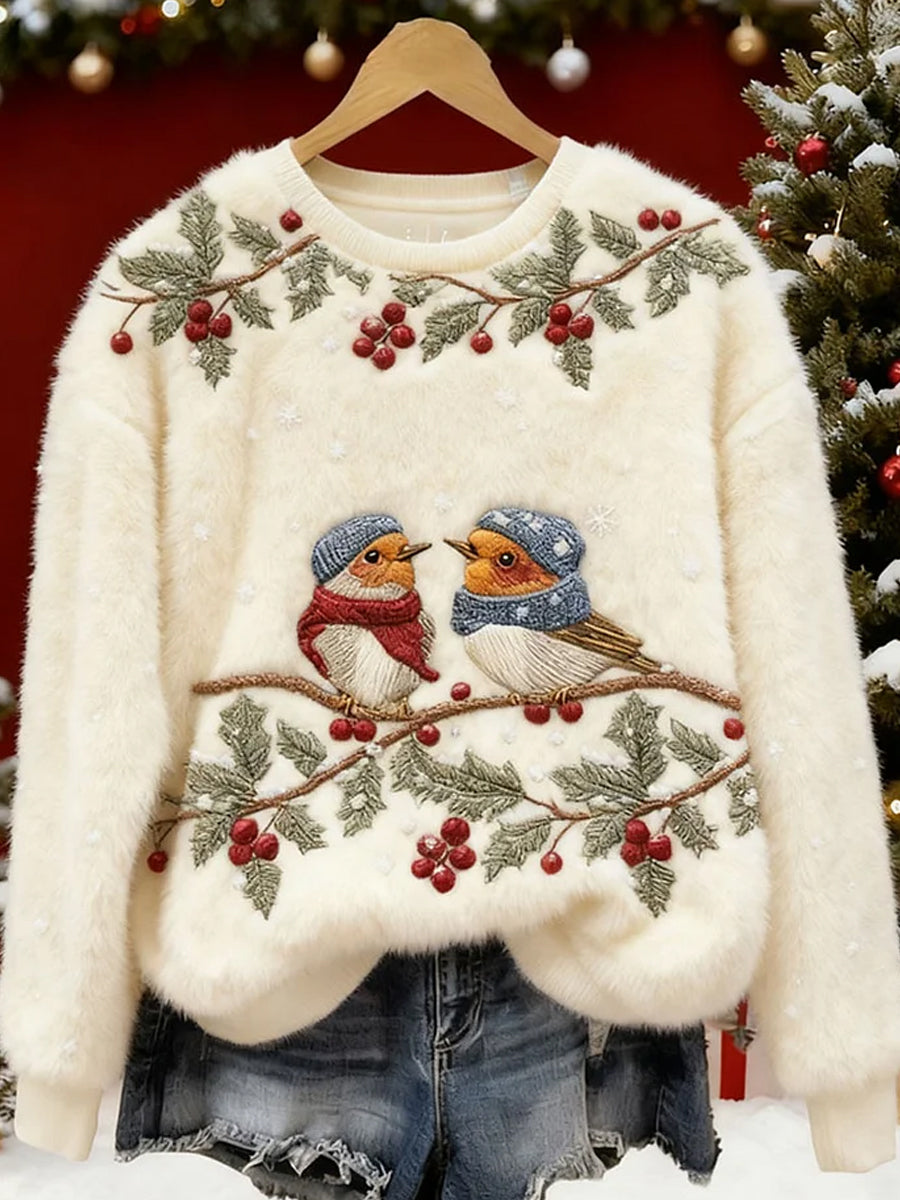 Haut en flanelle décontracté à imprimé animal de Noël rétro pour femmes