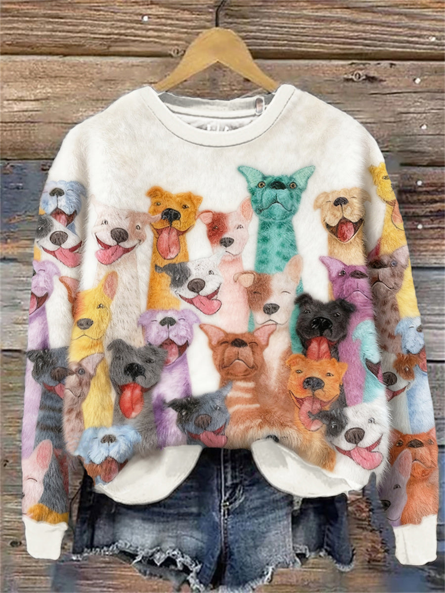 Femmes Colorful Animals Art Flanelle Hoodie