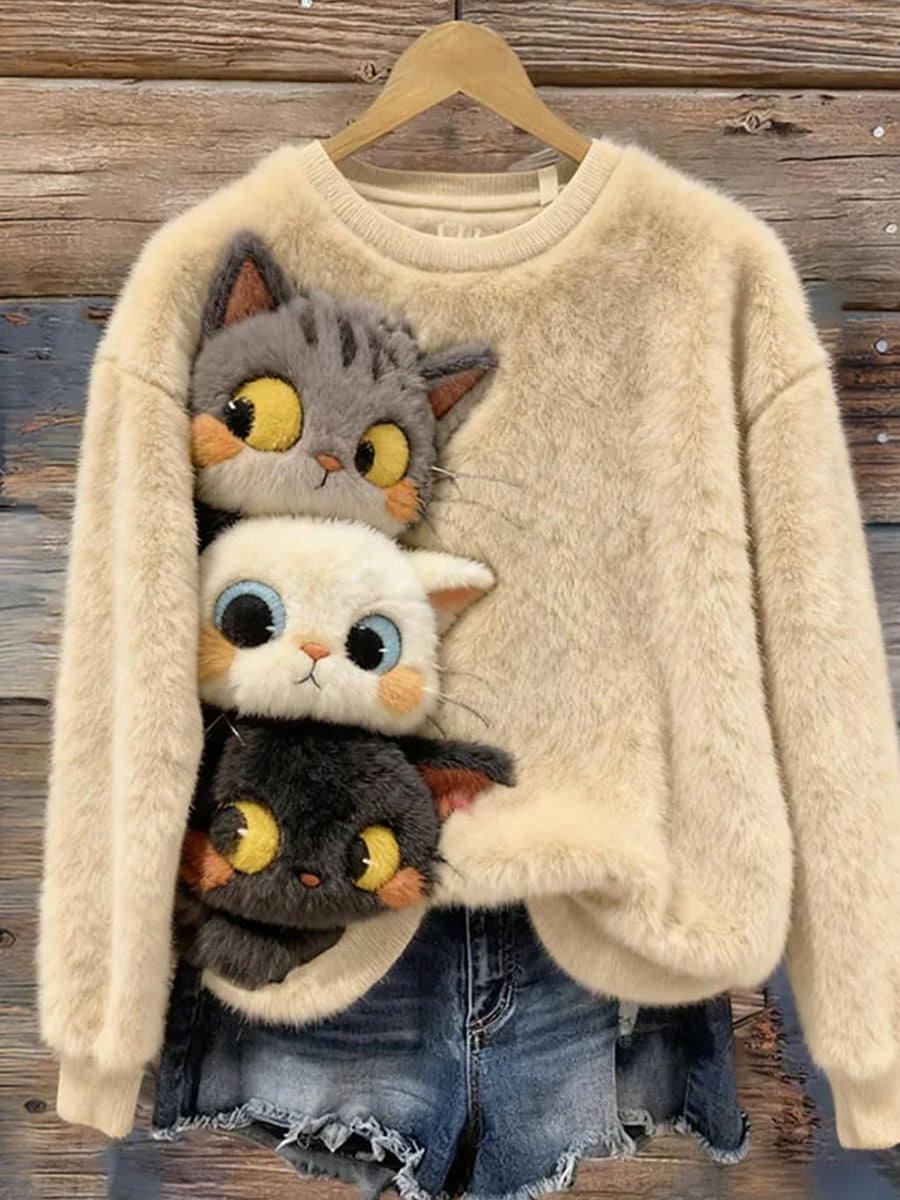 Top en flanelle décontracté à imprimé animal rétro pour femmes