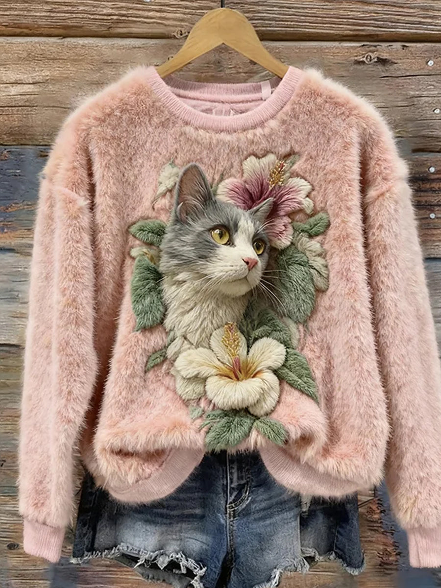 Top en flanelle décontracté à imprimé animal rétro pour femmes