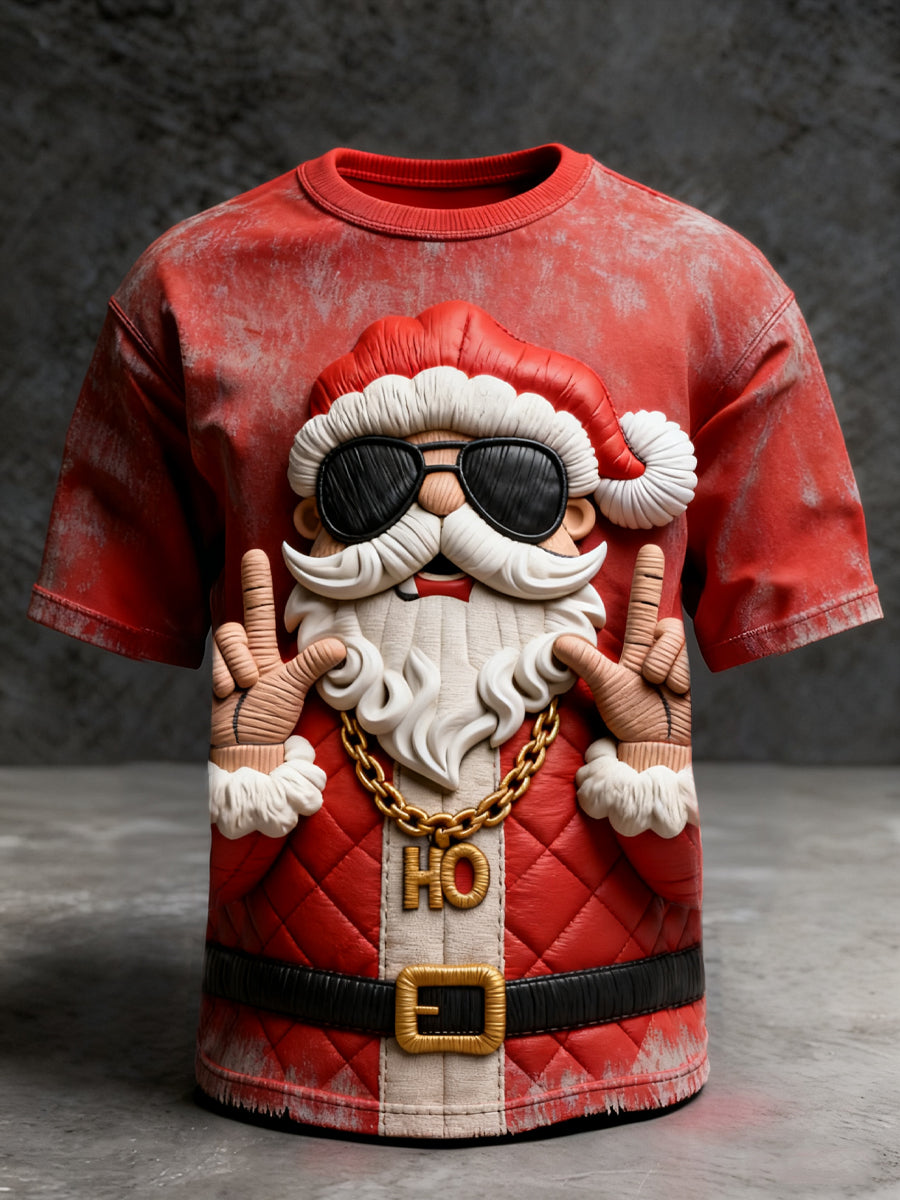 Rockin 'Santa Christmas Fun T-shirt décontracté