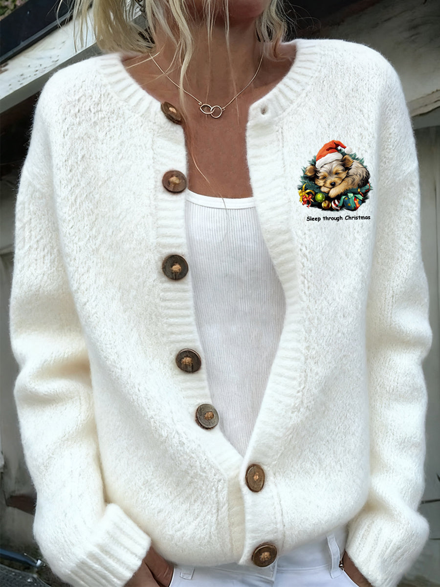 Femmes Noël Animal Art Casual Cardigan Top