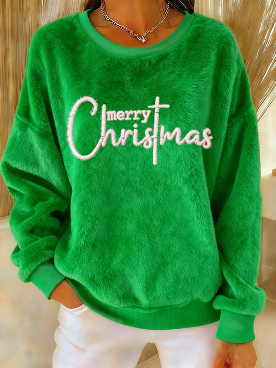 Sweat à capuche en flanelle de Noël joyeux Noël pour femmes