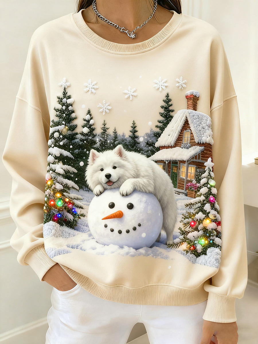 Haut confortable rétro imprimé art animal pour femmes