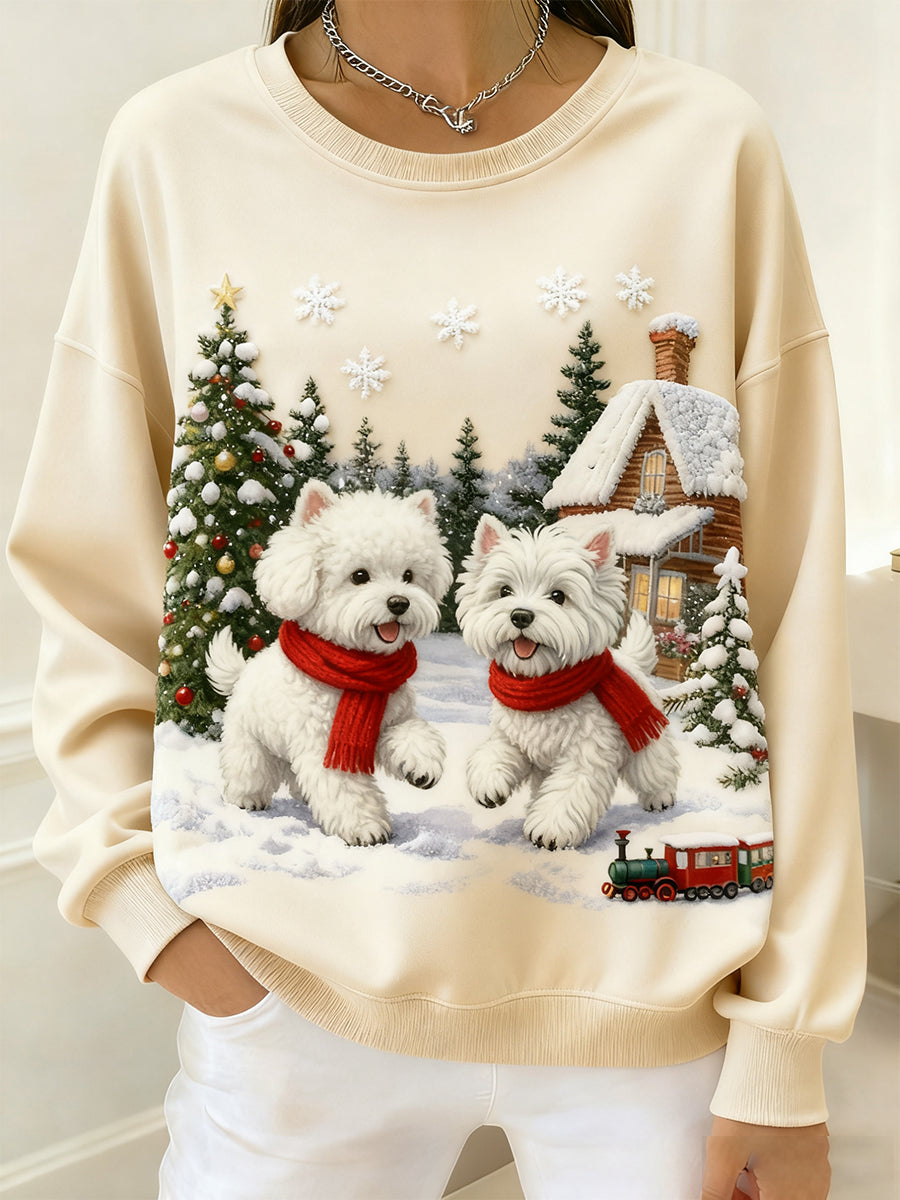 Haut confortable rétro imprimé art animal pour femmes