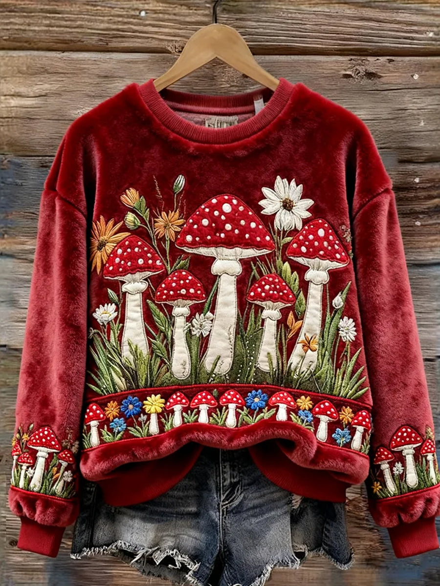 Top Décontracté en Flanelle Imprimé Art de Noël Animal Rétro Femme