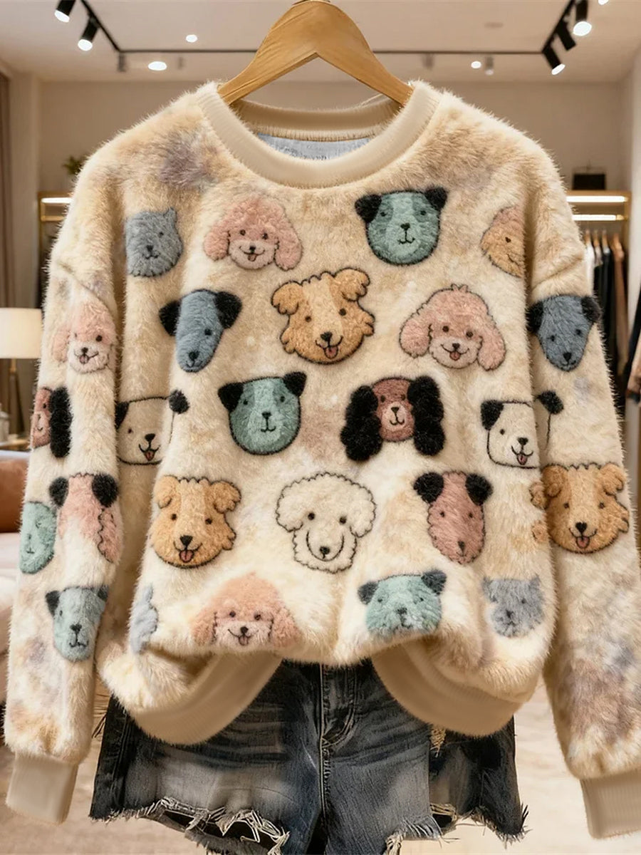 Funny Cute Dogs Art Flanelle Hoodie des femmes