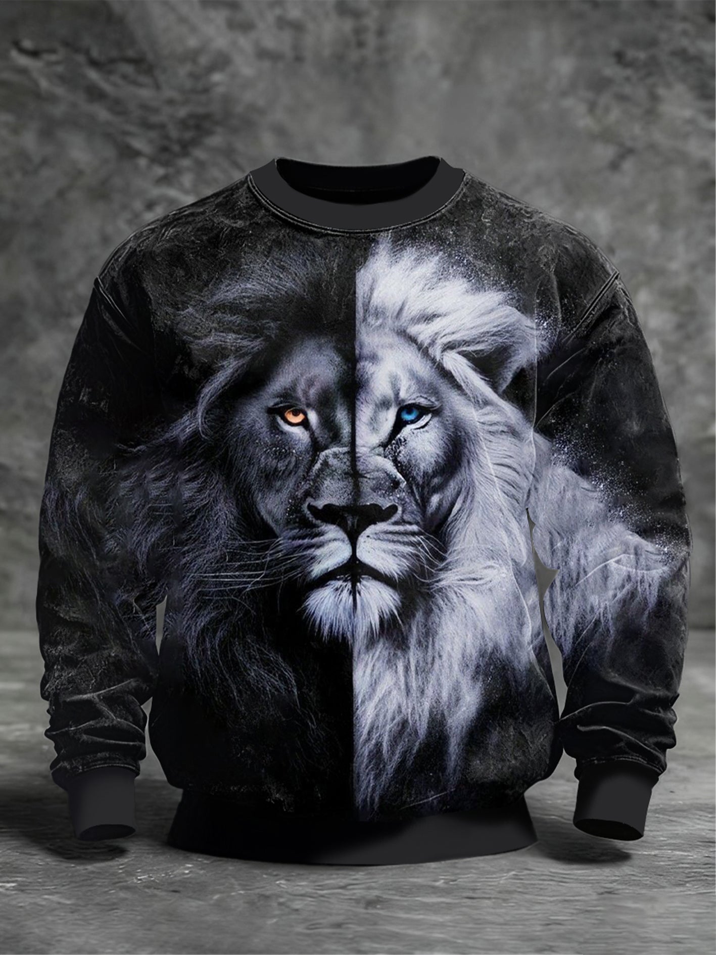 Sweat-shirt Animal Art Crew Neck Homme