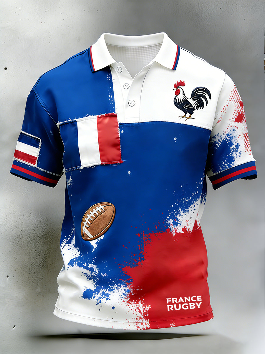 Polo décontracté rétro de style rugby français