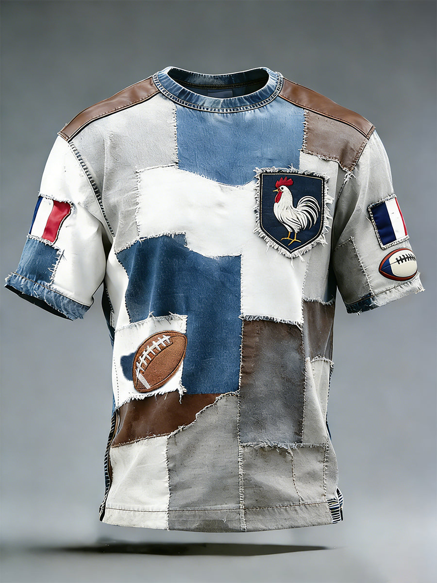 T-shirt décontracté rétro style rugby français