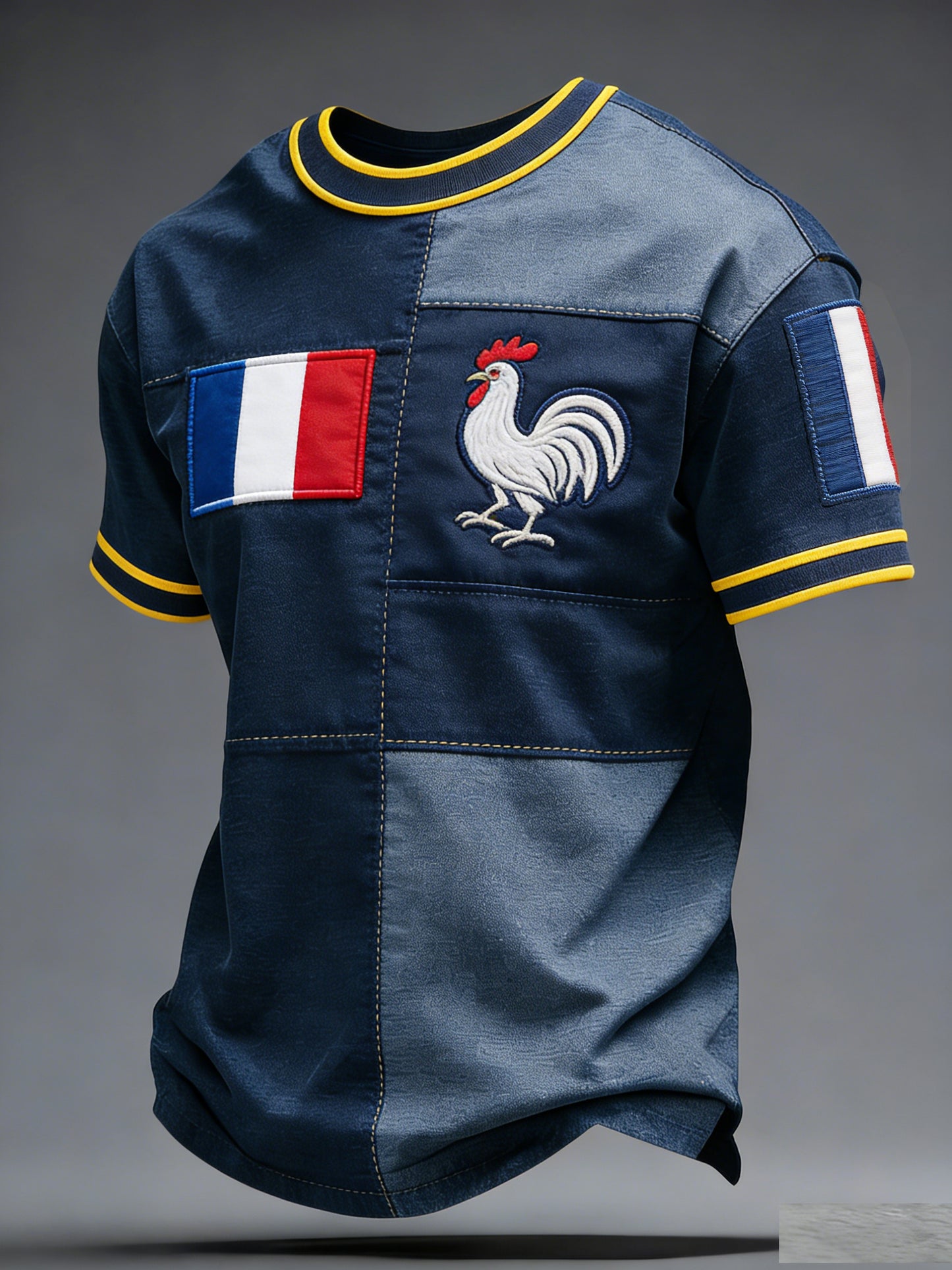 Rétro Français Rugby Style décontracté et confortable T-shirt