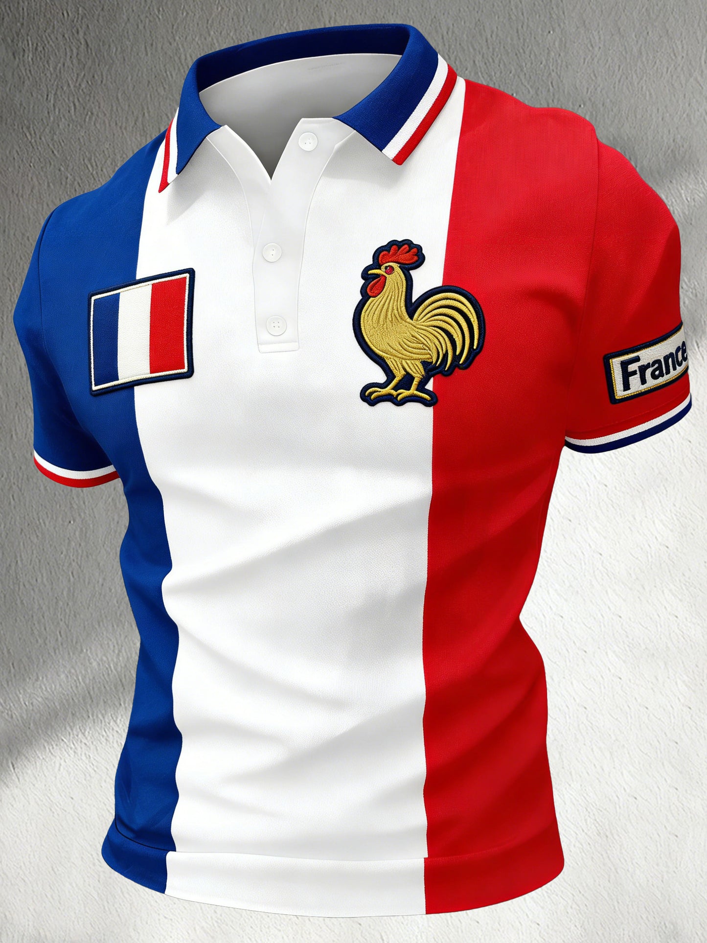 Polo de fan d'impression de football français des hommes