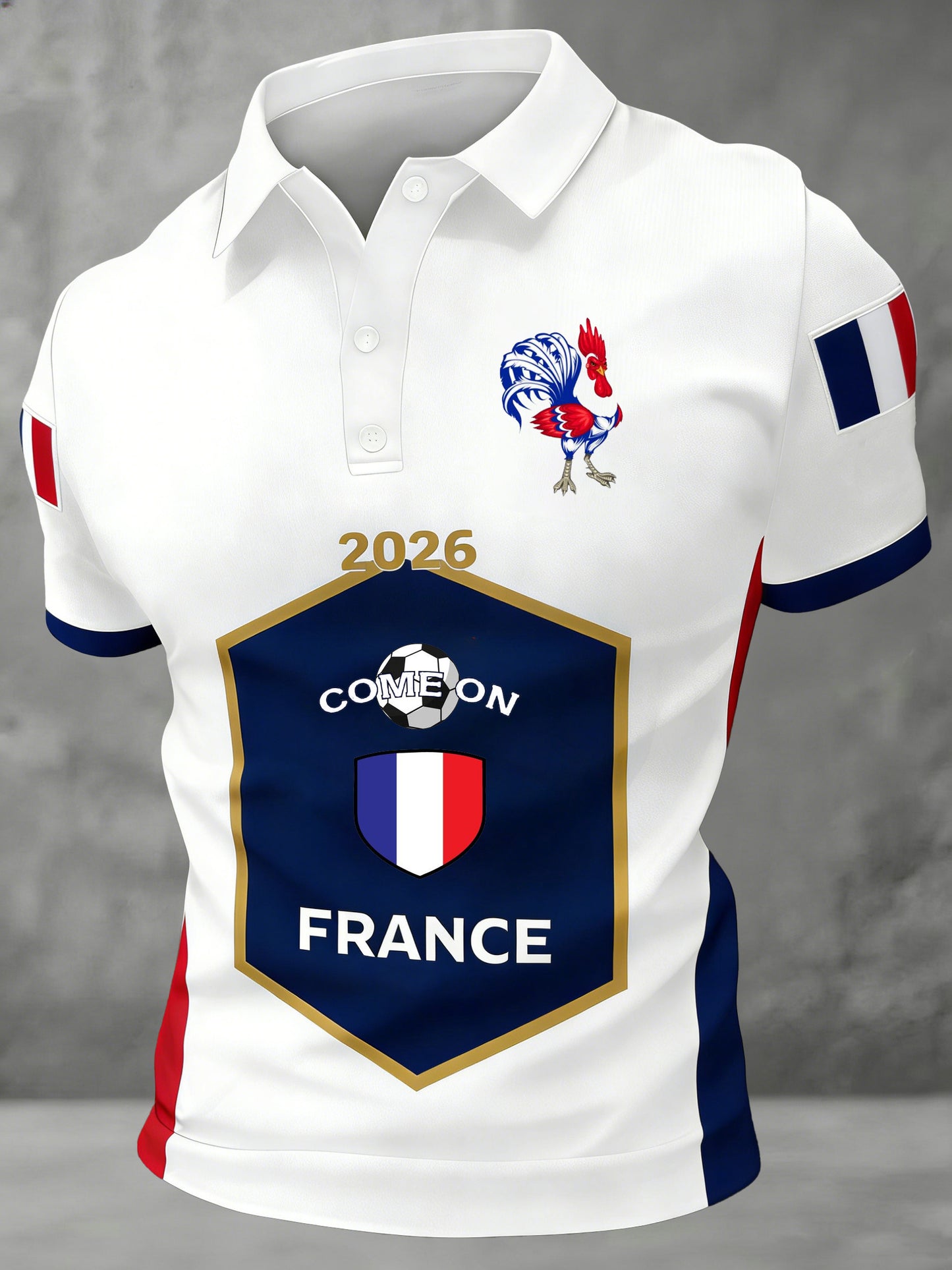 Polo de fan pour hommes avec imprimé de supporters de football français