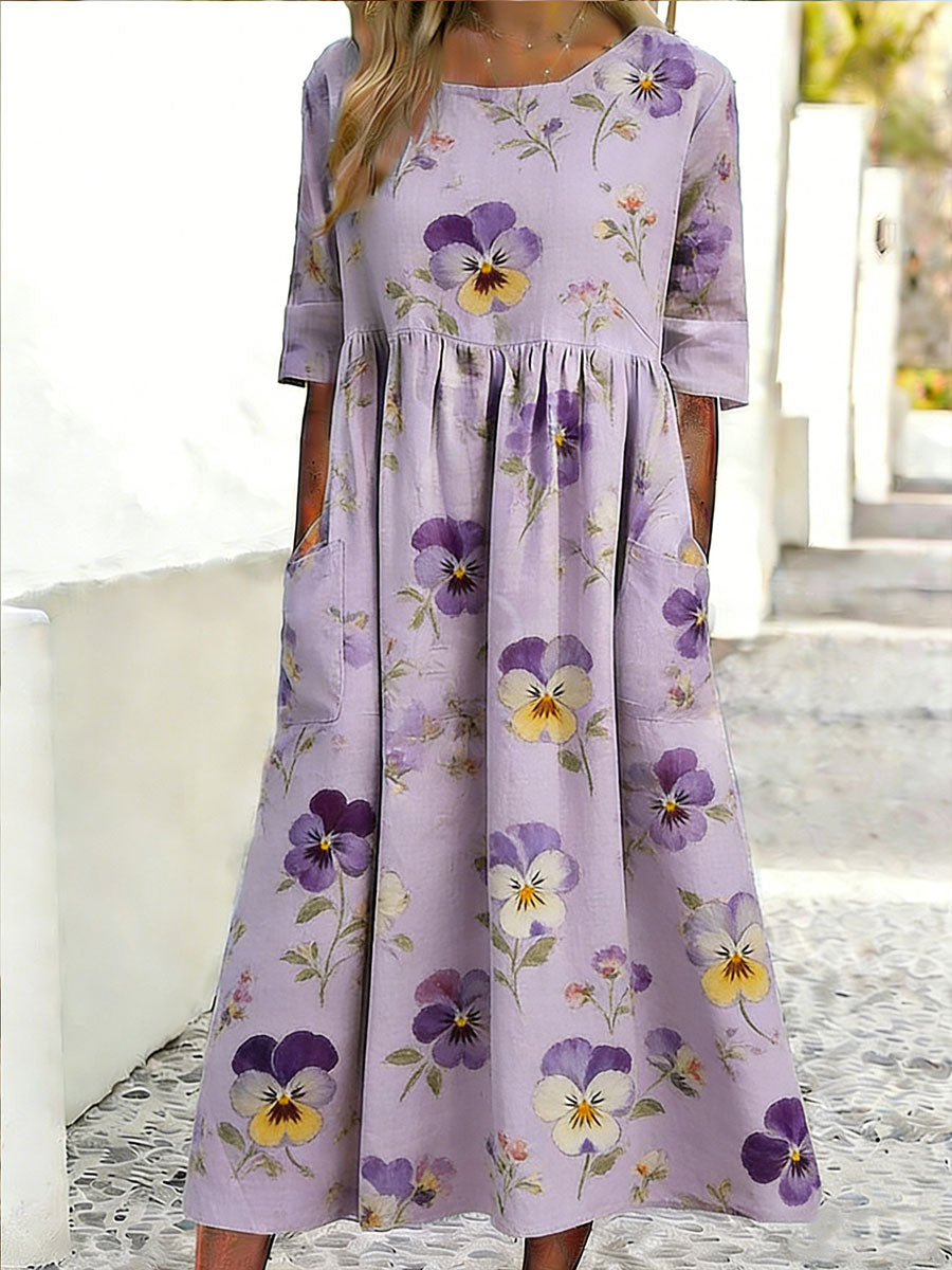 Robe décontractée à imprimé floral pour femmes