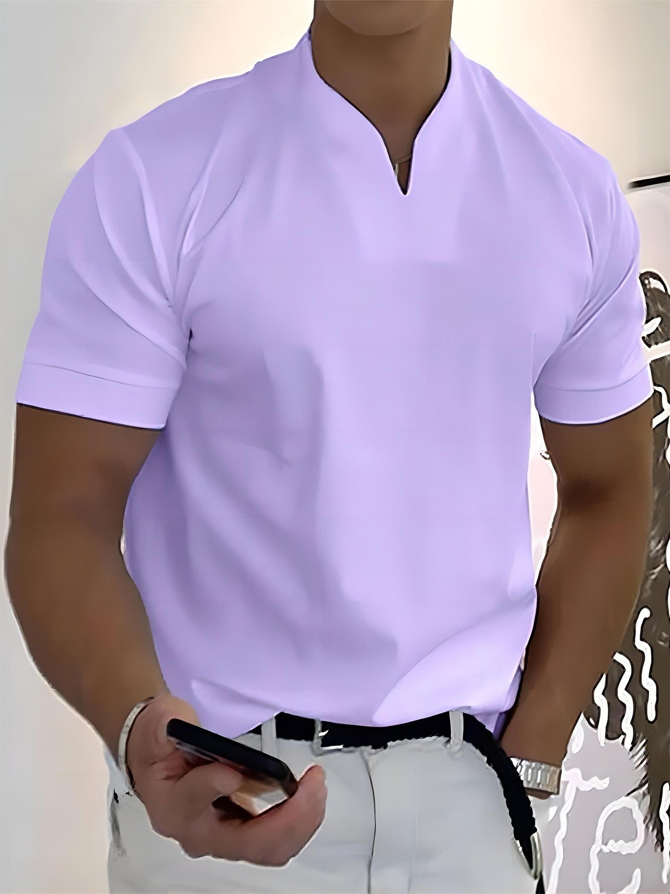 T-shirt col V pour homme
