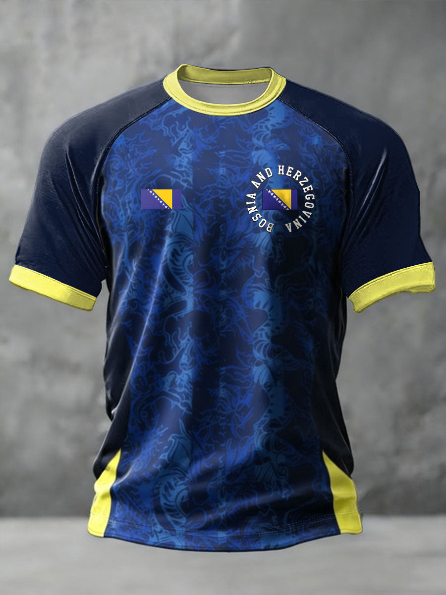 T-shirt manches courtes pour hommes, motif Bosnia ZMAJEVI, pour les amateurs de football