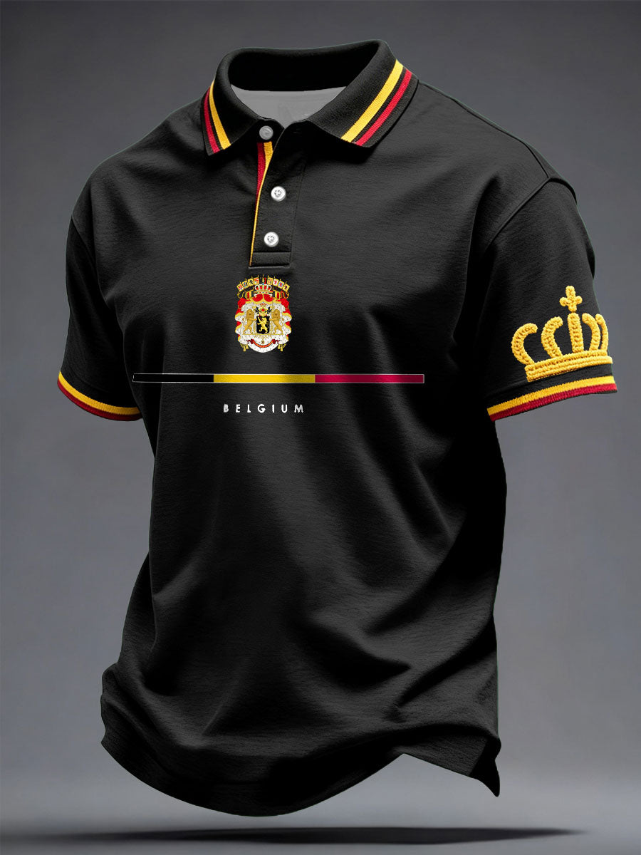 Hommes Belgique Football Lover Imprimé Casual Tops
