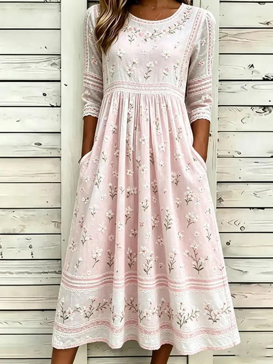 Robe décontractée à imprimé floral pour femmes